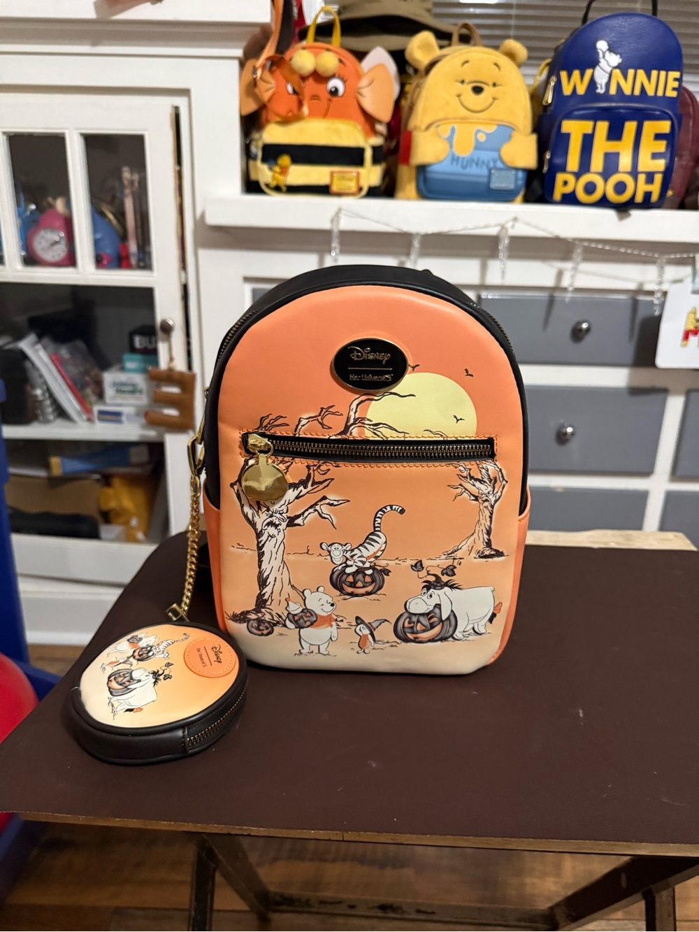 Disney Orange Winnie the Pooh Halloween Mini Backpack with Coin Pouch